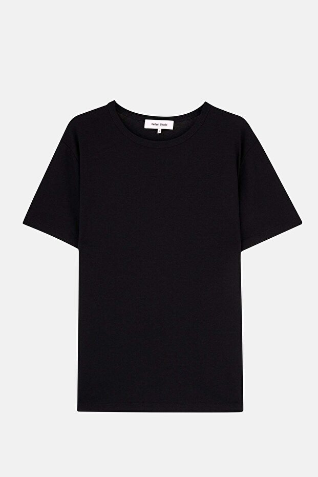 Μαύρο Βασικό Modal T-shirt - 1