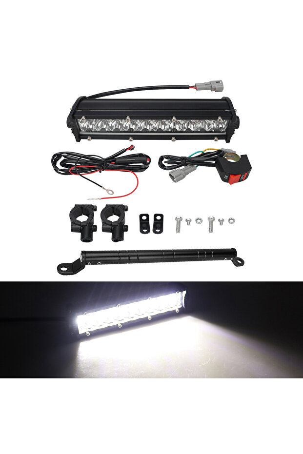 مجموعة مصابيح LED للدراجات النارية بقوة 60 واط مع مفتاح تحكم، تناسب معظم المقودات مقاس 7/8 بوصة