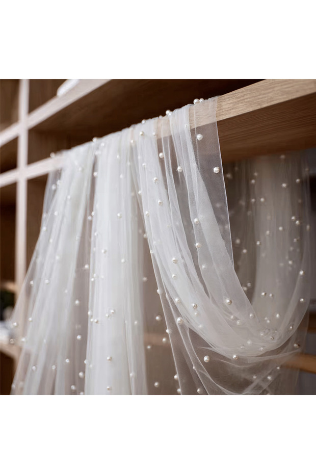 75cmX200cm White An Elegant 6.56-Foot Six-Color Pearl Table Runner, Perfect for Wedding Parties and