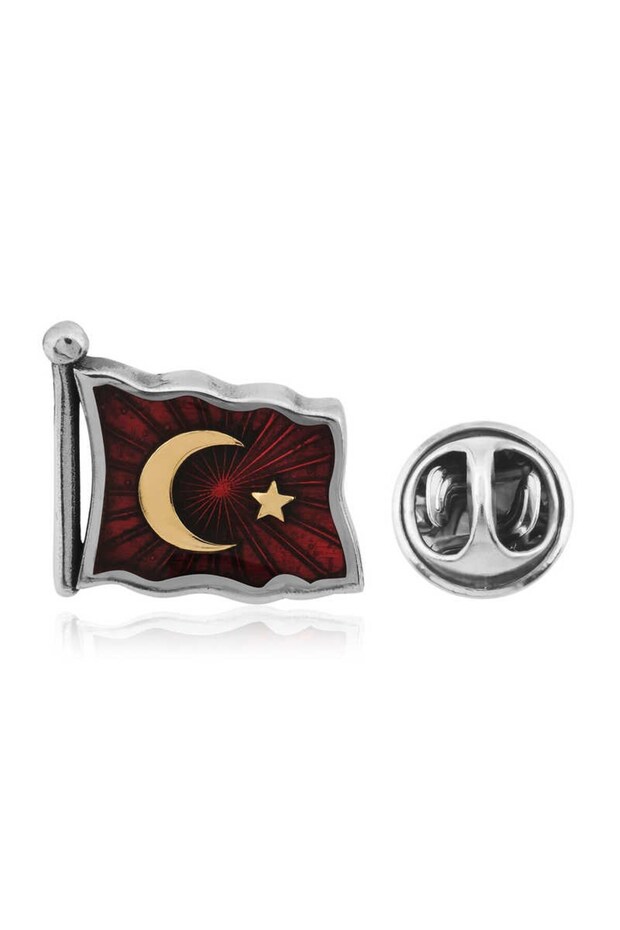 Silver Turkish Flag Badge