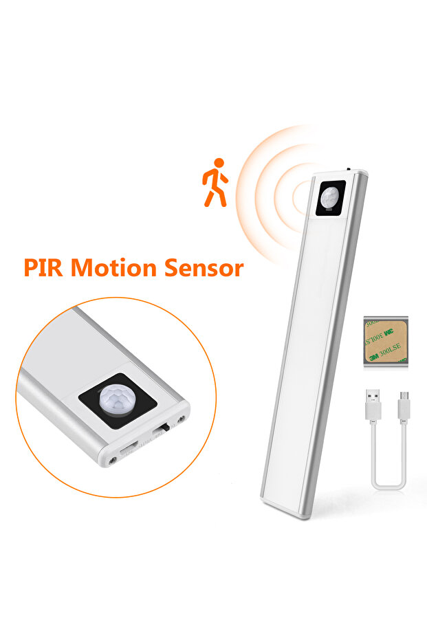 20CM Warm White PIR Motion Sensor Ultra-thin USB LED Cabinet Light Hand Sweep / PIR Motion Sensor LE