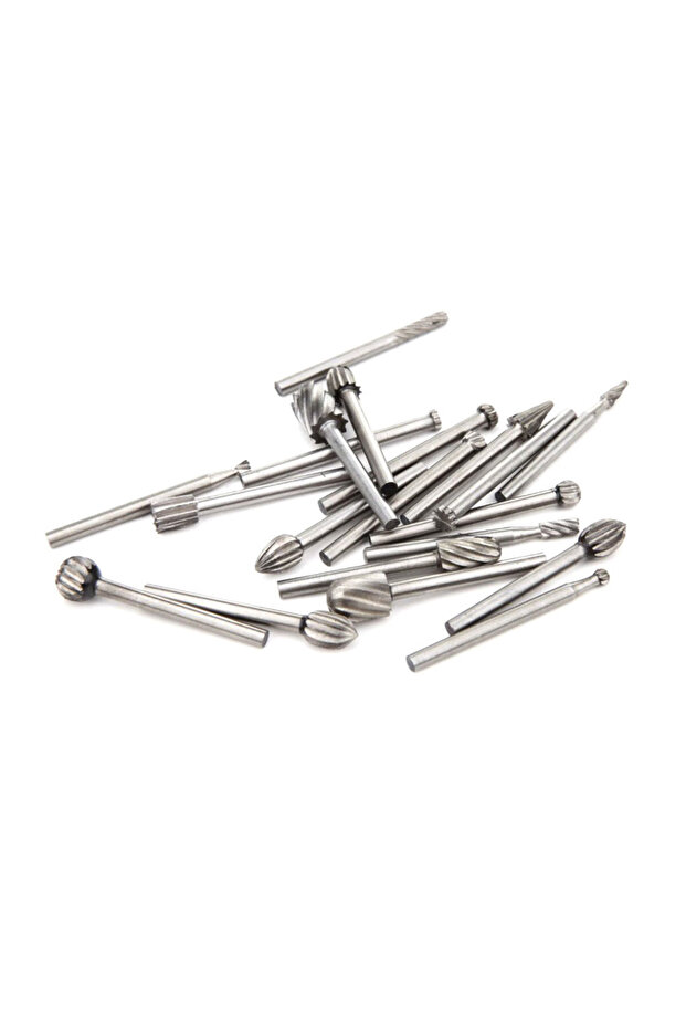 Silver 20pcs 3mm Wood Drill Bit Nozzles for Dremel Attachments HSS Stainless Steel Wood Carving Tool
