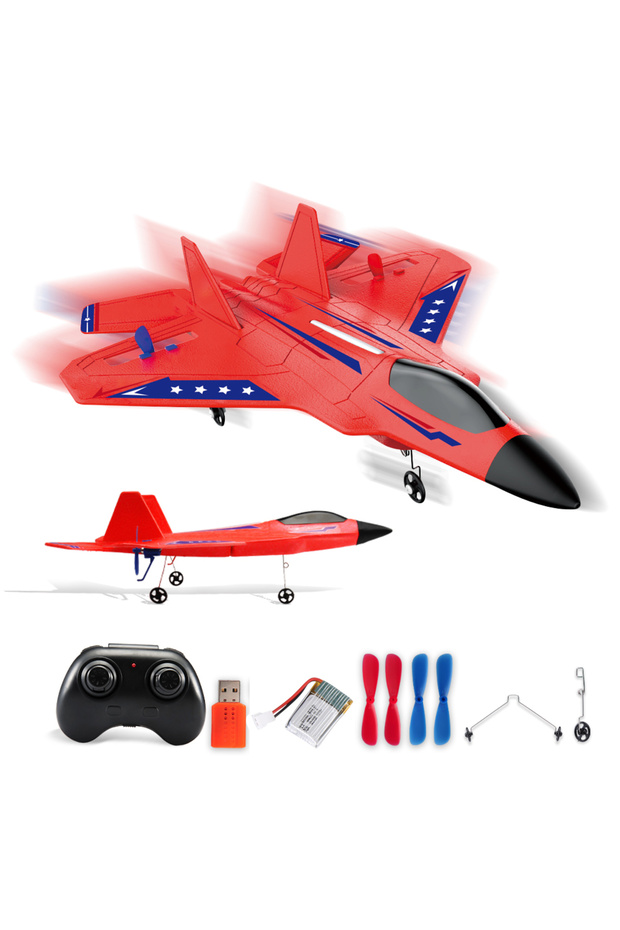 طائرة شراعية F22 Red SU35 RC FX620 FX820 2.4G تعمل بالتحكم عن بعد مزودة بمصابيح LED A