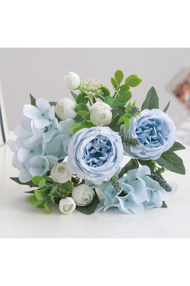 1pc color 3 Artificial Flower Silk Hydrangea Peony Outdoor Garden Wedding Bride Bouquet Festival Hom