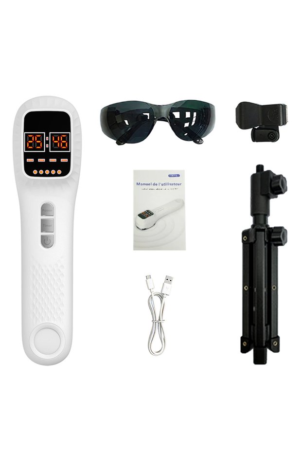 WHITE 650nm+808nm Handheld Face Body Red Light Infrared Beauty Device Skin Rejuvenation Muscle Body