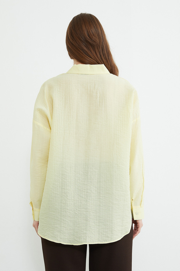 Basic Buttoned Crinkle Shirt - 8