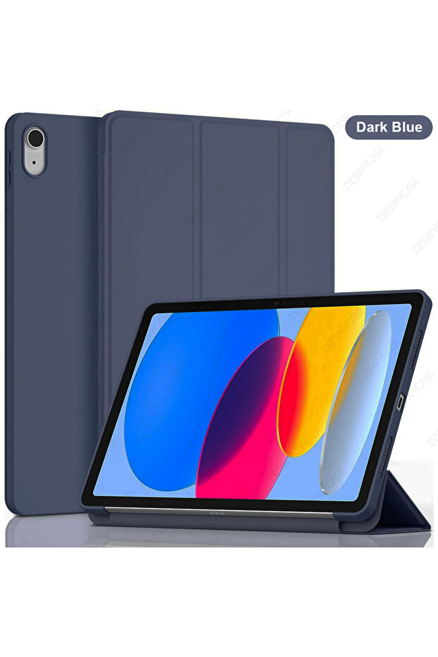 جراب سيليكون أزرق داكن لجهاز iPad (A16) الجيل الحادي عشر 11 بوصة 2025، جراب لجهاز iPad الجيل العاشر 2022