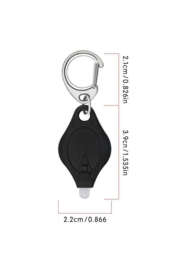 مصباح عمل LED صغير أسود اللون، مصباح جيب محمول، مصباح مفتاح USB مزود بمفاتيح ثنائية الوظائف