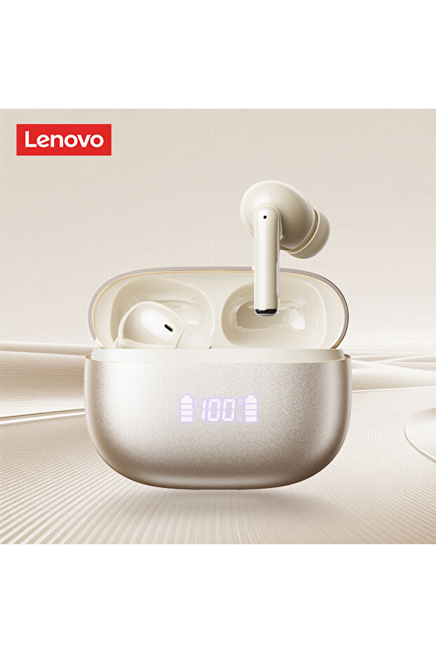 Lenovo Champagne New Lenovo LE232 ANC Bluetooth 6.0 Headphones Active Noise Cancelling Wireless Earp