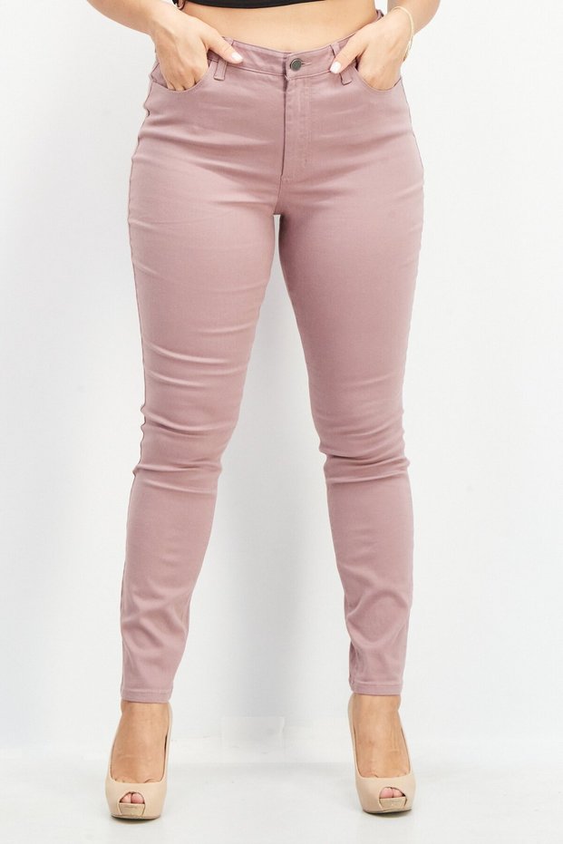 Women Olivia Skinny Fit High Rise Plain Jeans, Mauve
