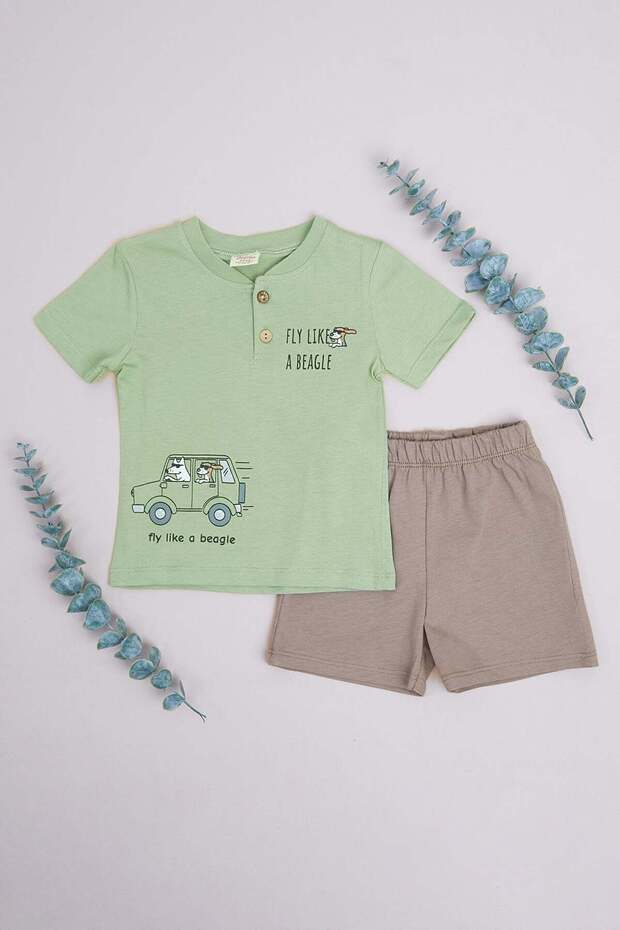 100% Cotton Printed Boys' 2-Piece Set