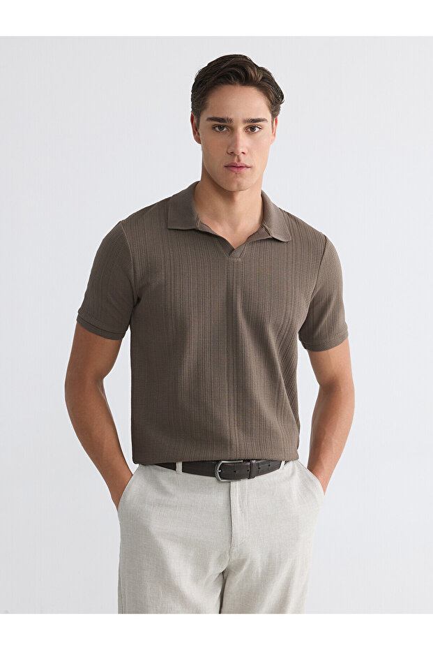 Trendlucky Men's Polo Neck Structured T-Shirt with a Difference