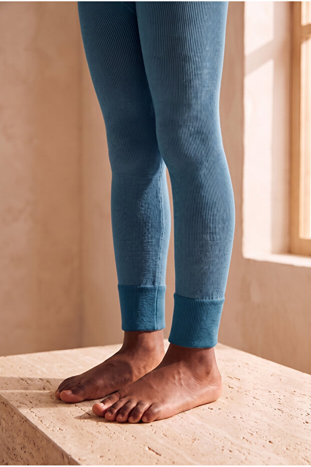 Children's Tights with Rubber Detail Petrol Green