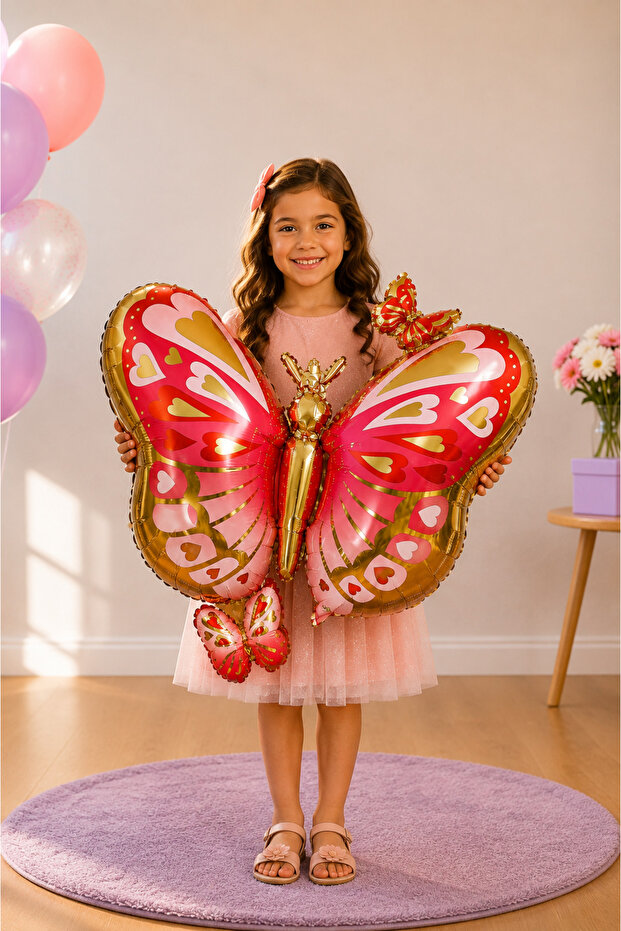 Heart Butterfly Foil Balloon 73X71 cm – Large Size Party Balloon