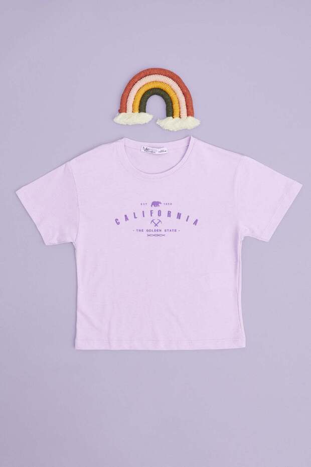 California Printed Crop T-Shirt for Girls