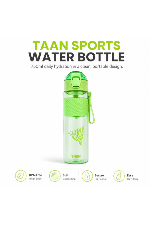 TAAN PG8068 700ml Sports Water Bottle, BPA-Free Leakproof Plastic Drinking Bottle for Gym, Cycling, Running, Travel & Daily Use