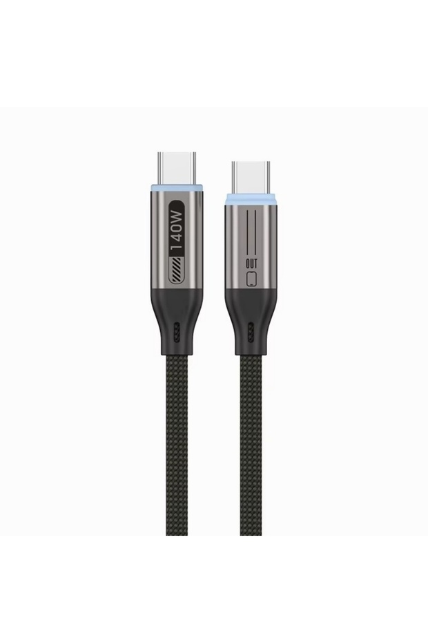 black 140W Type C Super Fast Charging Data Line 1.8m PD Nylon Weaving Mobile Phone Quick Charge Cabl