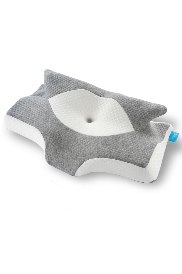Nox Orthopedic Visco Therapy Pillow with Neck Support Gray - Neck Alignment and Beauty Pillow 64X38X12.5 cm
