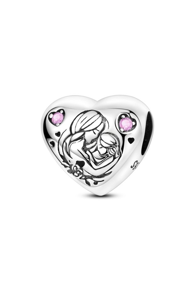 KTC1536 Original 925 Sterling Silver Charm Bead Mother's Day Love Heart Family Charms Beads Pendants