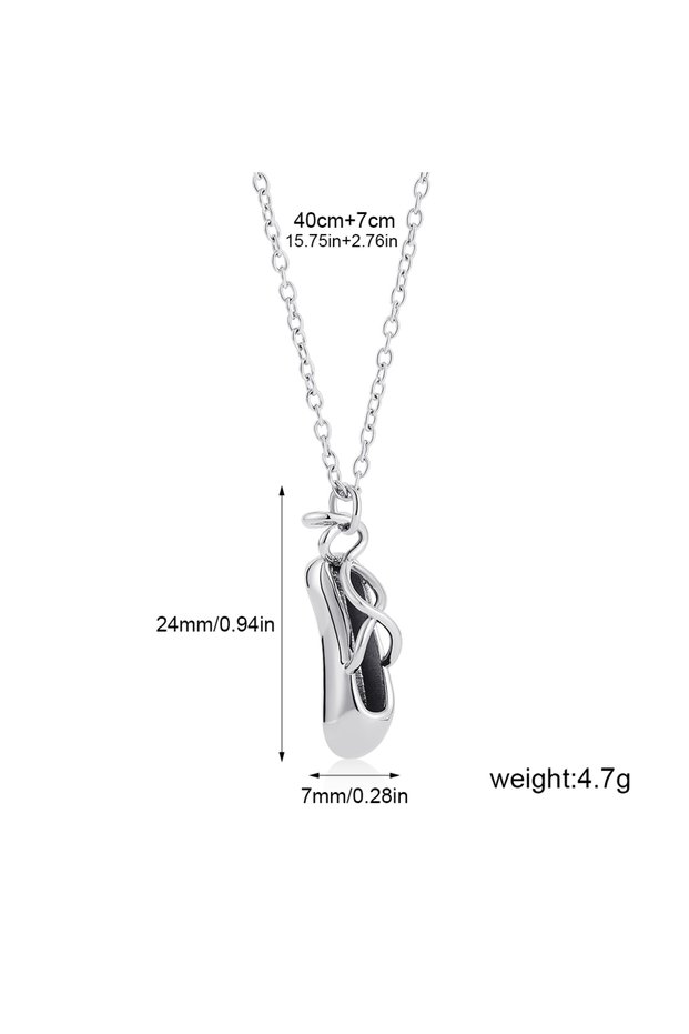 12019-2 Exquisite Ballet Dance Shoes Necklace Pendant 18k Gold Plated Stainless Steel Women's Temper