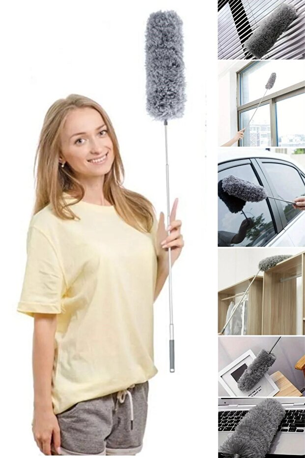 ® شرابة غبار زاوية قابلة للانحناء تلسكوبية بحجم عملاق 280 سم
