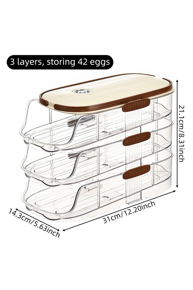 B-3 1 piece, egg storage box, automatic rolling refrigerator egg rack storage, hand-held egg refrige