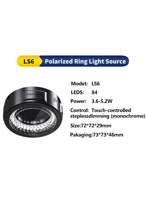 LS6 【MECHANIC】 LS720+ LS360 Microscope Ring Light Polarized Ring Lamp Eliminates Reflection for Sold
