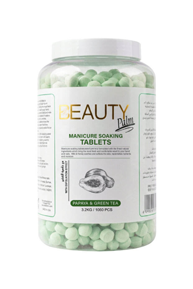 Manicure Soaking Tablets 1060pcs - Papaya & Green Tea, 3.2kg