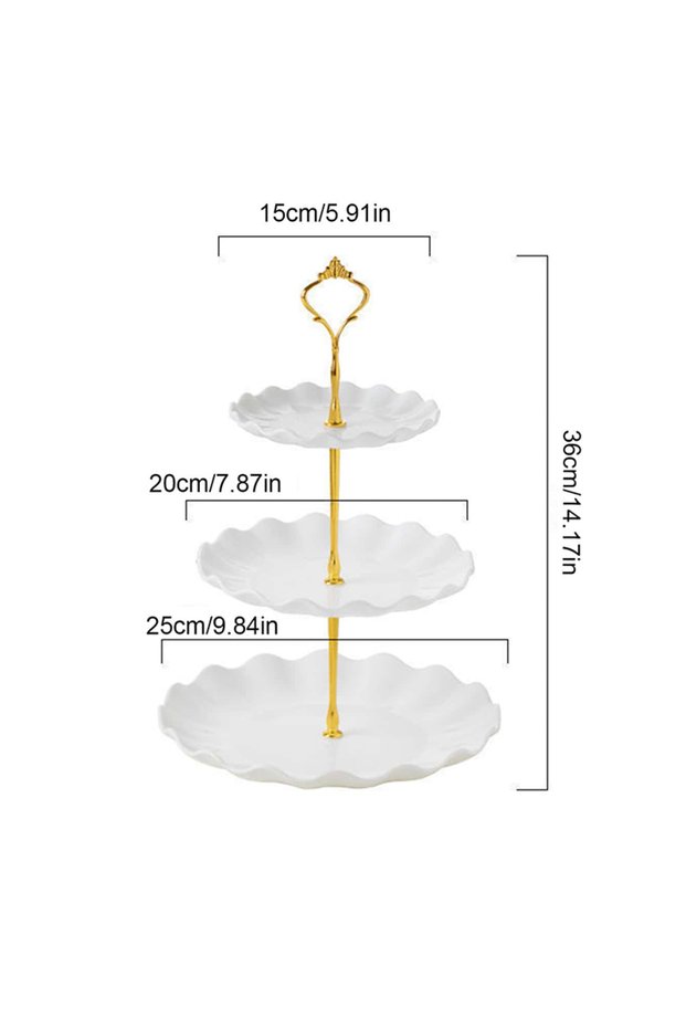 third floors bai Double Layer Cake Candy Stand Round Wedding Party Fruit Plate Display Home Decorati