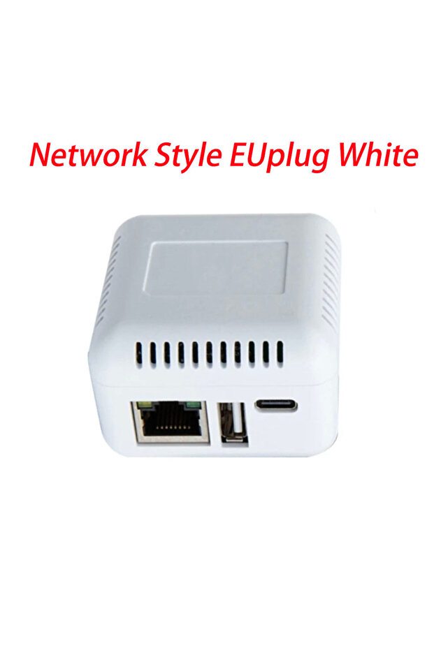 طابعة صغيرة NP330 بتصميم شبكي مع قابس أوروبي، خادم طباعة USB 2.0، اتصال شبكة RJ45، طباعة سهلة (شبكة)