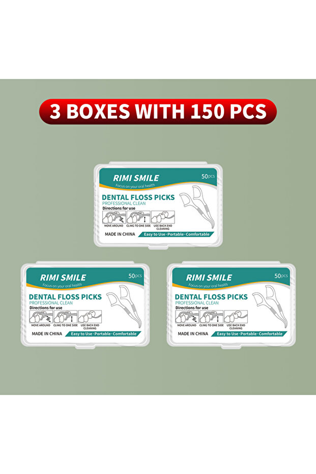 3 boxes with 150PCS 50/150/300/600/1000 PCS Dental Floss Sticks Oral Care Tools