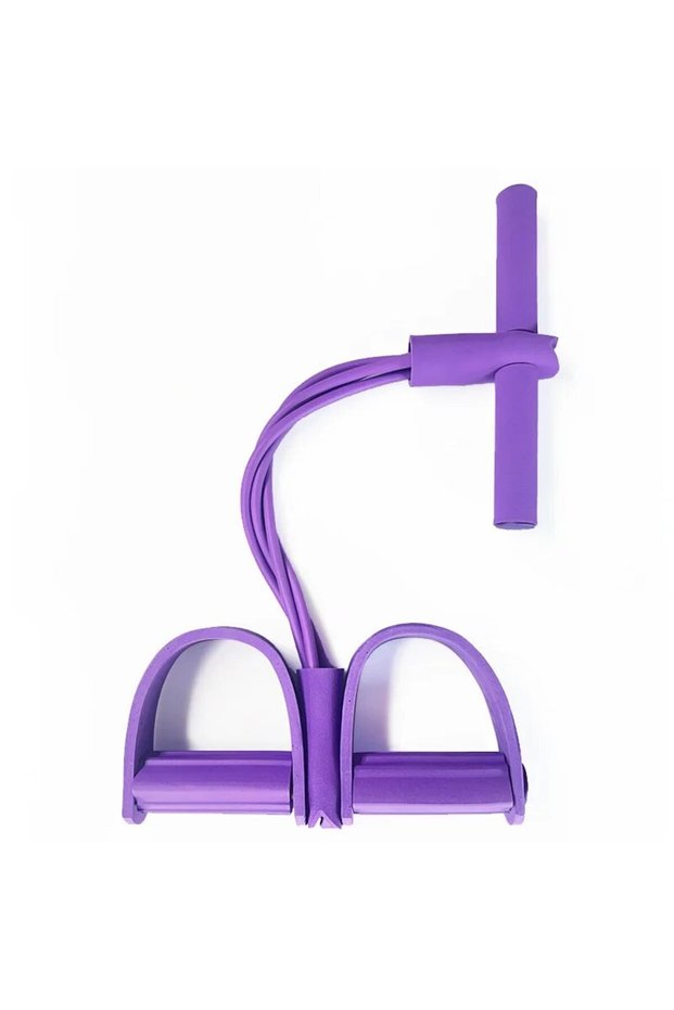 Purple Four-Tube Pedal Tensioner Multi-Functional Household Fitness Equipment Yoga Abdominal Strengt