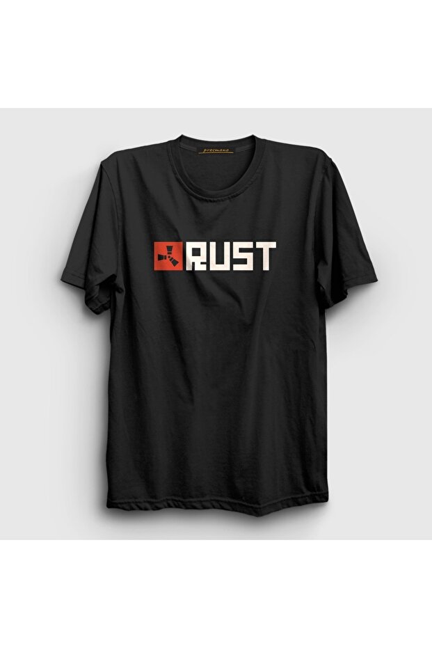 تي شيرت أسود للجنسين بشعار Game Rust 618081tt