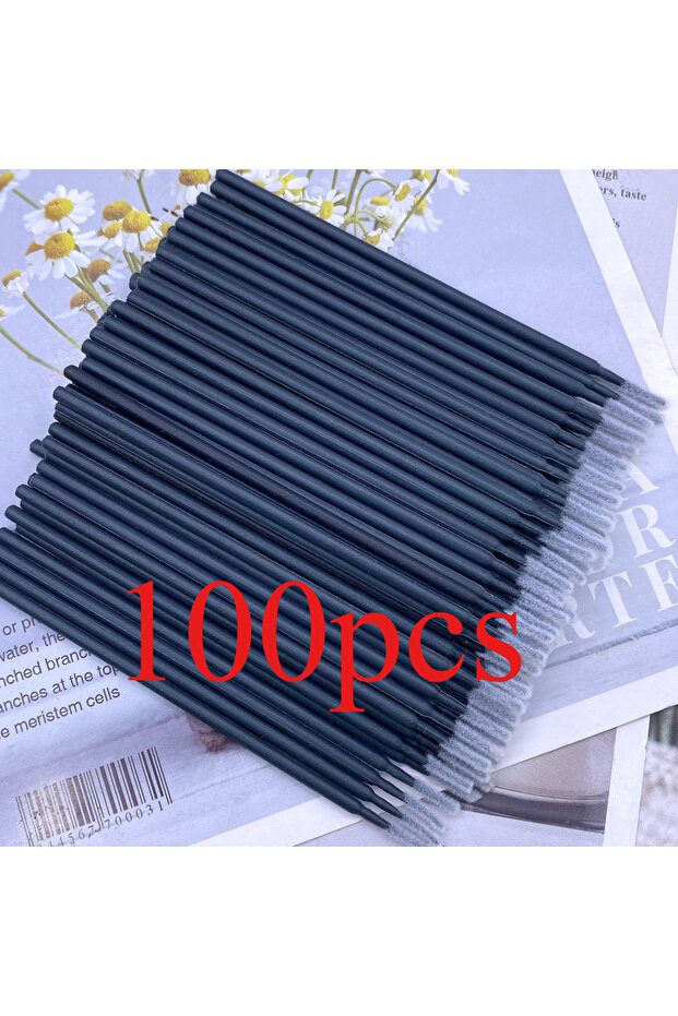 100PCS Black 100/500pcs Eyelash Cleaning Brush Lash Extension Micro Cotton Swab Individual Eyelashes