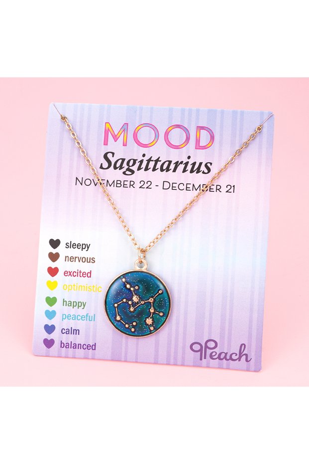 Sagittarius Thermochromic Color Changing 12 Constellation Pendant Fashionable Zinc Alloy Golden Plat