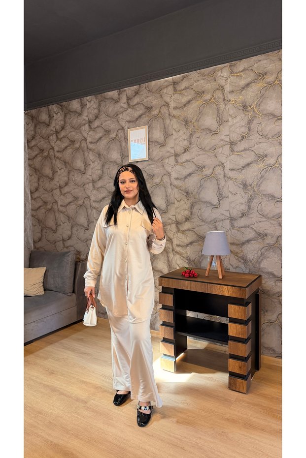 Relaxed Fit Buttoned Modest Tunic Pants-BRC1310