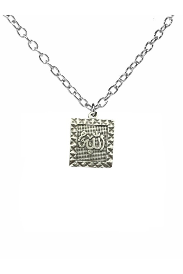 Arabic Allah Written Tag Necklace – Unisex Design with 60 cm Chain, Zinc Plated