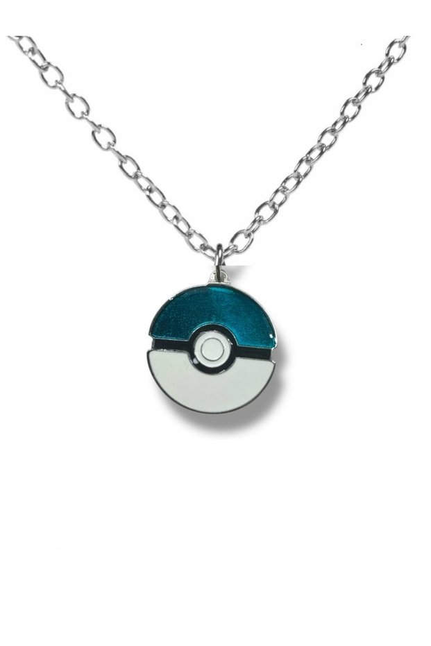 Blue Poketop Figured Pokemon Necklace with 60 cm Chain | Anime Themed Unisex Jewelry