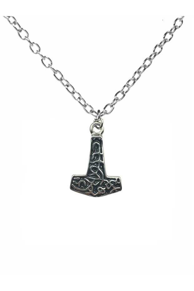 Thor's Hammer Mjölnir Figured Unisex Necklace – with 60 cm Chain, Symbol of Power and Protection