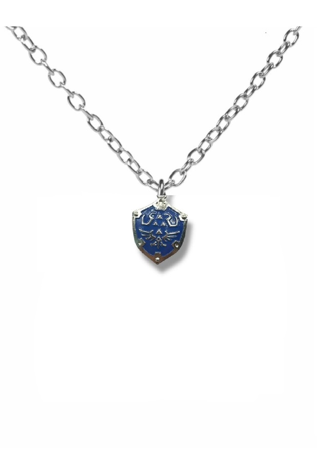 Blue Shield Figured Necklace with 60 cm Chain | Unisex Fantastic and Protective Symbol Jewelry