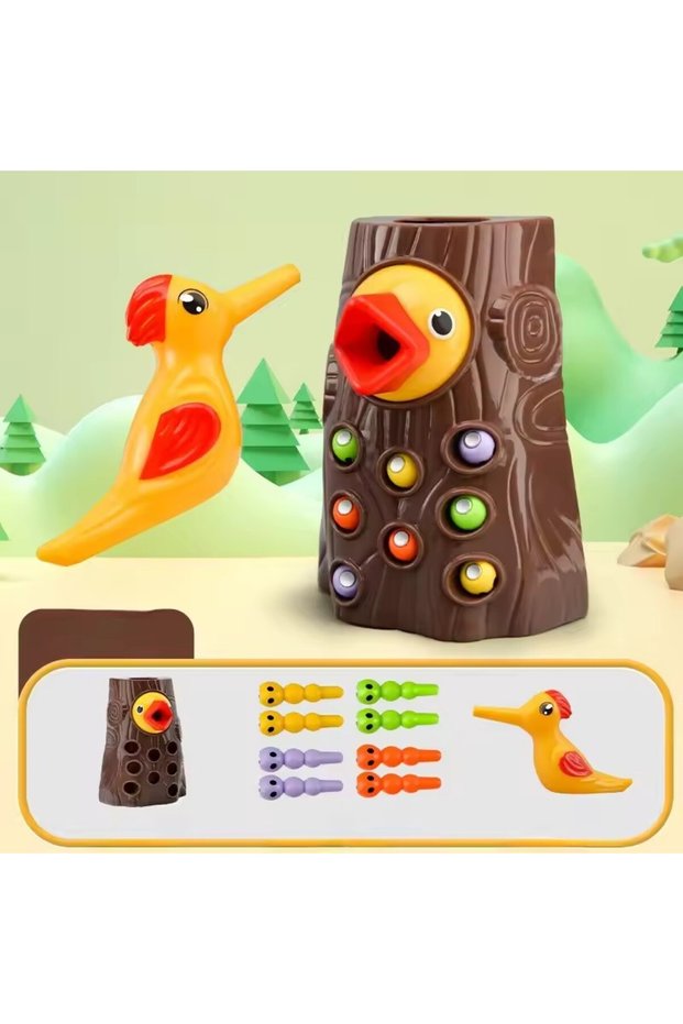 1 Bird Woodpecker puzzle Toys Catching Insects Small Game Bird Catching Insects Magnetic Puzzle Earl