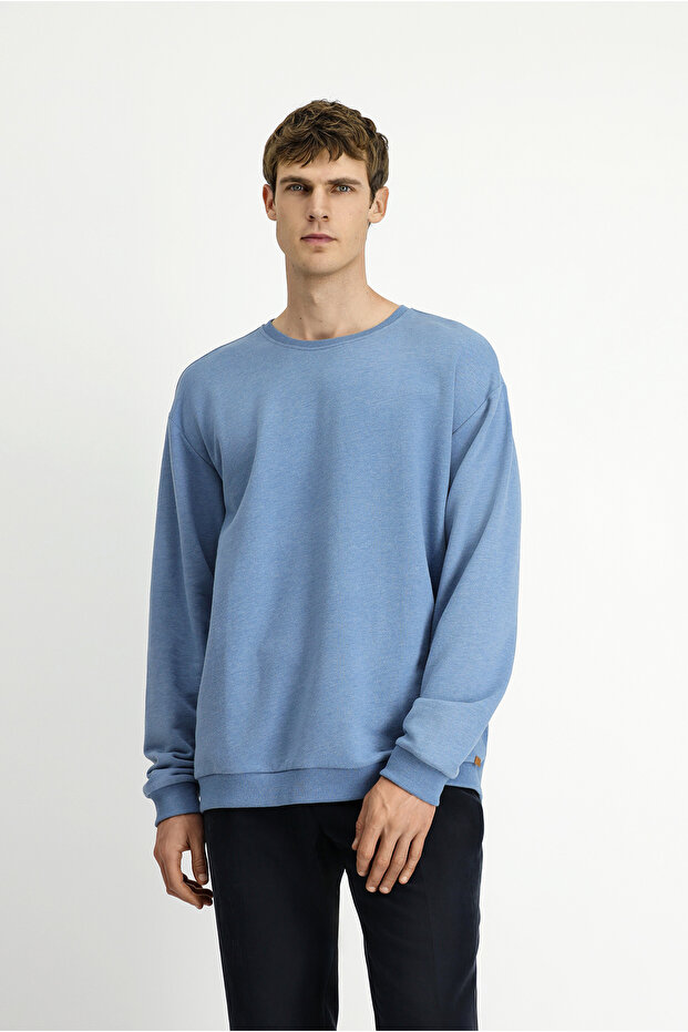 Crew Neck Regular Fit Cotton Basic Sweatshirt
