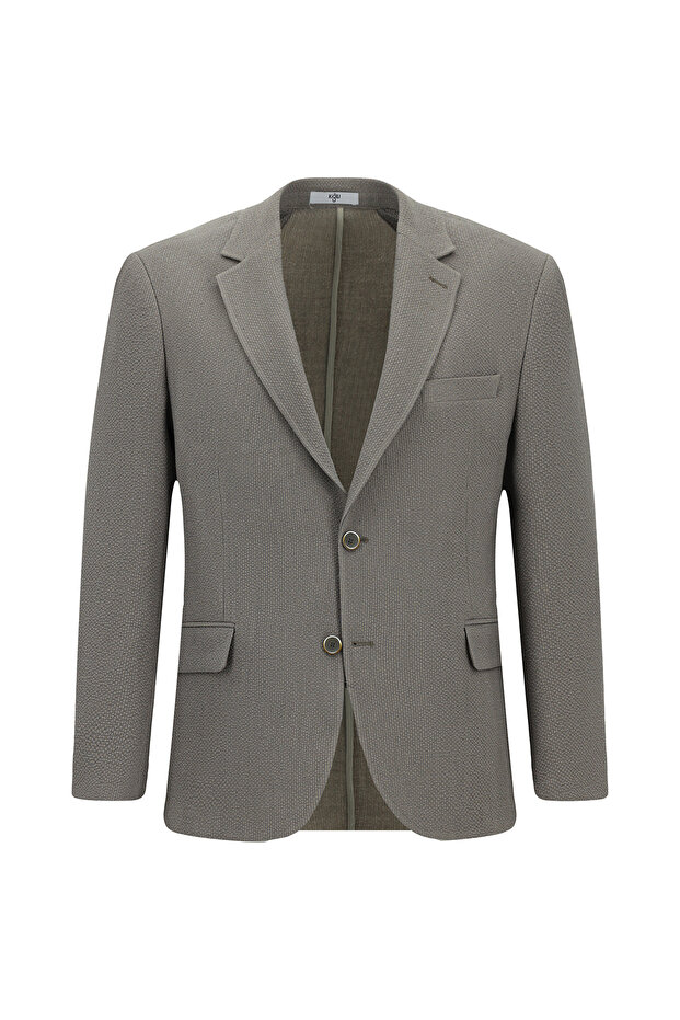 Regular Fit Plain Seersucker Jacket