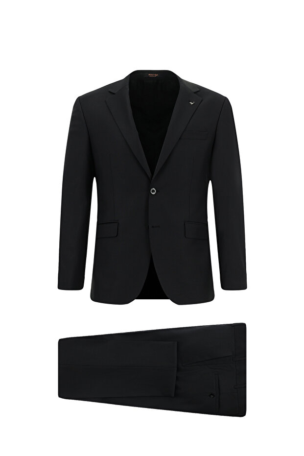 6 Drop Regular Fit Standard Cut Patterned Wool Piece Suit