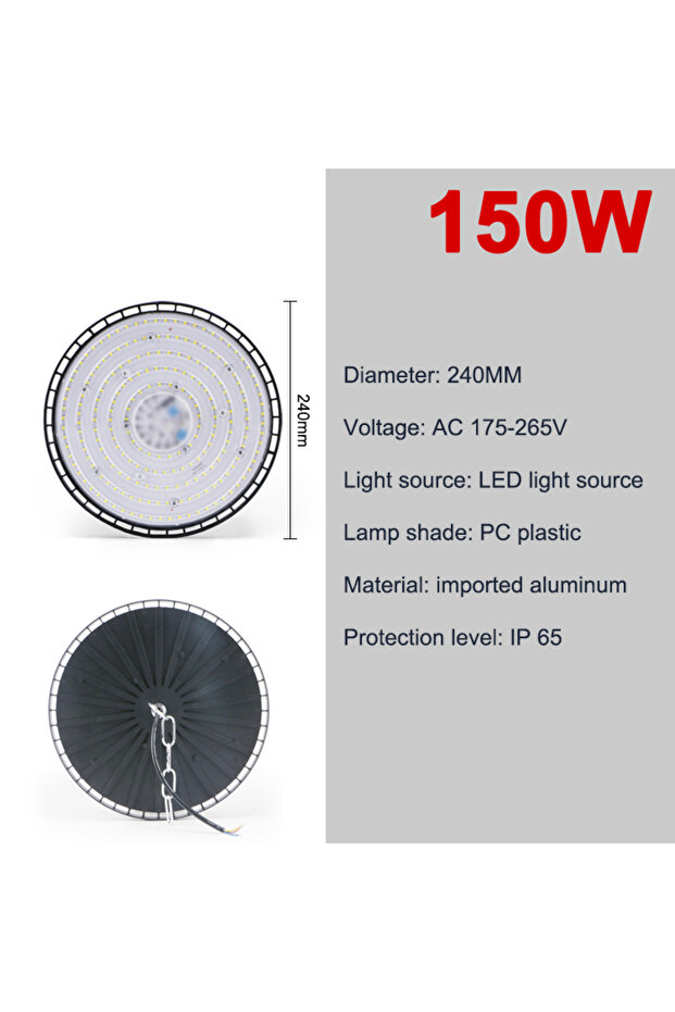 ضوء أبيض 150 واط 200 واط LED مصباح خليج عالي مصباح صناعي المرآب المستودع ضوء أبيض 6000 كلفن مقاوم للماء