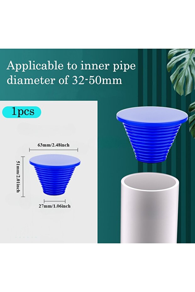 Blue for 32-50mm Silicone Sewer Pipe Sealing Ring Water Pipe Plug Floor Drain Anti Odor Sewer Seal S