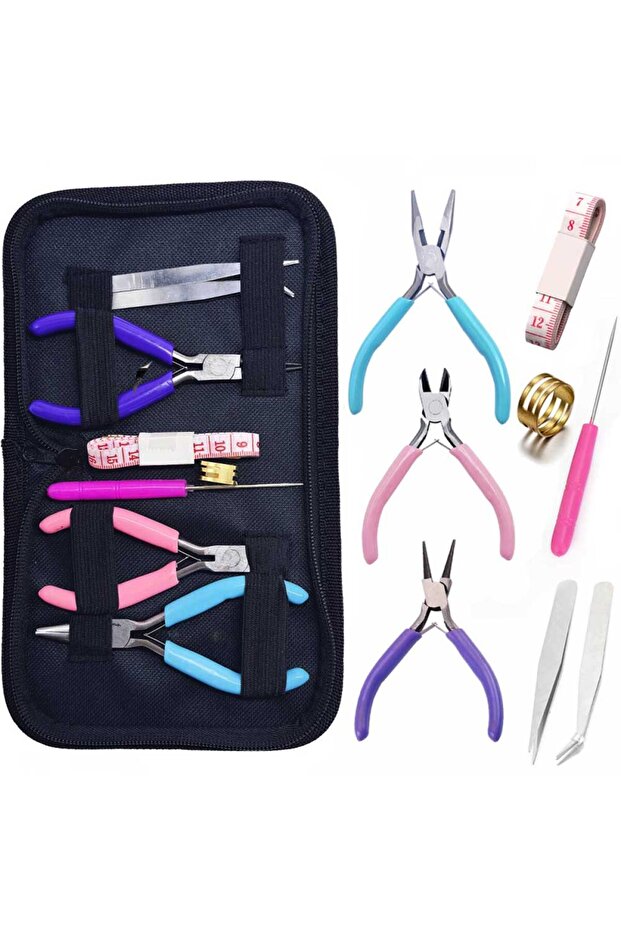 Mix A 1 Pack Jewelry Making Supplies Kits with Jewelry Pliers Jump Rings Opener Awl Thread Scissors