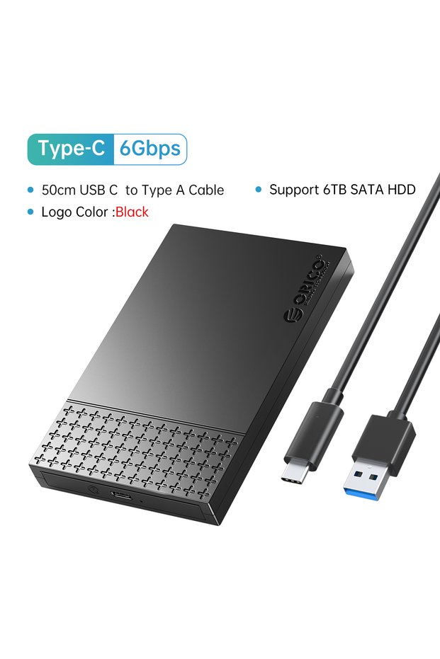Type-C to USB3.1 Type-C External Hard Drive Case SATA to USB3.1 HDD Enclosure for 2.5''