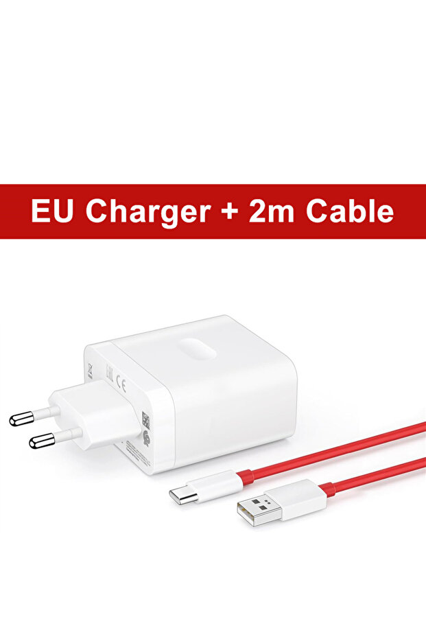 EU Plug - 2m Cable 80W Super Flash Charger For 9 10 11 12R 13 Nord 2T N300 CE 2 3 Lite ACE 2 3 5 .