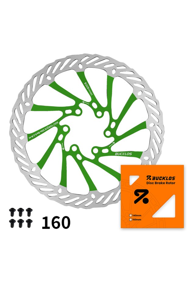 BUCKLOS Green-160MM BUCKLOS G3 Bicycle Rotor 160mm 180mm 203mm Bike Disc Brake Rotor Breathable Bicy